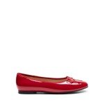 Colorful Women's Round Toe Ballet Flats - Red
