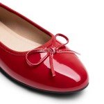 Colorful Women's Round Toe Ballet Flats - Red