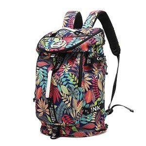 Colorful Floral Duffle Backpack for Travel and Sports