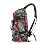 Colorful Floral Duffle Backpack for Travel and Sports