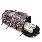 Colorful Floral Duffle Backpack for Travel and Sports