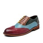 Colorful Men’s Wingtip Lace-Up Dress Shoes