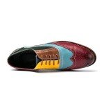 Colorful Men’s Wingtip Lace-Up Dress Shoes