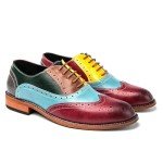 Colorful Men’s Wingtip Lace-Up Dress Shoes