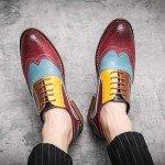 Colorful Men’s Wingtip Lace-Up Dress Shoes