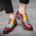 Colorful Men’s Wingtip Lace-Up Dress Shoes