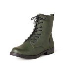 Colorful Women's Lace-Up Combat Boots - Green, Size 7.5