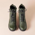 Colorful Women's Lace-Up Combat Boots - Green, Size 7.5