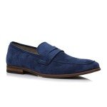 Men's Royal Blue Suede Moc-Toe Loafers