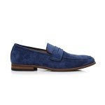 Men's Royal Blue Suede Moc-Toe Loafers