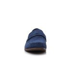 Men's Royal Blue Suede Moc-Toe Loafers