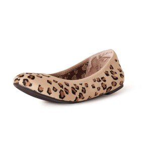 Colorful Women's Knit Ballet Flats - Brown Leopard
