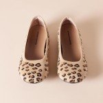 Colorful Women's Knit Ballet Flats - Brown Leopard