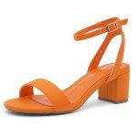 Colorful Women's Open Toe Chunky Block Heels