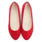 Bright Red Women's Slip-On Pointed Ballet Flats