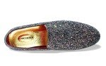 Glitter Black Gold Slip-On Loafers for Men