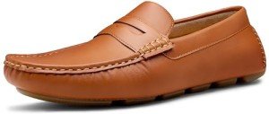 Vostey Men's Casual Brown Slip-On Loafers