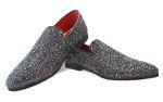 Glitter Black Gold Slip-On Loafers for Men