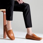 Vostey Men's Casual Brown Slip-On Loafers