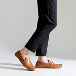 Vostey Men's Casual Brown Slip-On Loafers