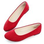 Bright Red Women's Slip-On Pointed Ballet Flats