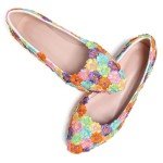 Colorful Floral Round Toe Ballet Flats for Women