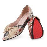 Colorful Apricot Bow Flats for Women