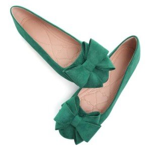 Colorful Bowknot Ballet Flats for Women - Green