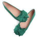 Colorful Bowknot Ballet Flats for Women - Green