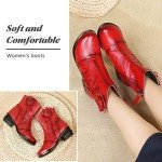 Colorful Women's Floral Mid Calf Boots with Zipper