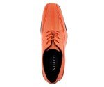 Orange Striped Satin Oxford Shoes for Men