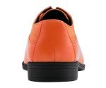 Orange Striped Satin Oxford Shoes for Men