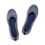 Blue Print Knit Ballet Flats for Women