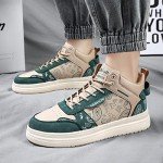 Colorful High Top Men's Sneakers - Green Size 8