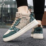 Colorful High Top Men's Sneakers - Green Size 8