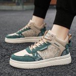 Colorful High Top Men's Sneakers - Green Size 8