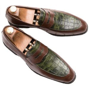 Men's Colorful Alligator Print Slip-On Loafers