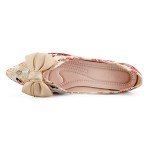 Colorful Apricot Bow Flats for Women