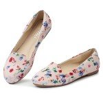 Pink Floral Memory Foam Flats for Women