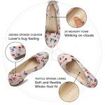 Pink Floral Memory Foam Flats for Women