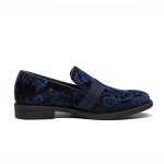 Blue Slip-On Tuxedo Loafers for Men