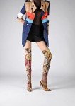 Colorful Women's Print Thigh High Stiletto Boots