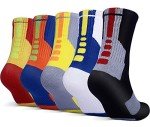 5 Pairs Colorful Men's Athletic Crew Socks