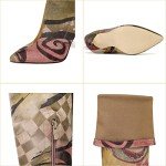 Colorful Women's Print Thigh High Stiletto Boots