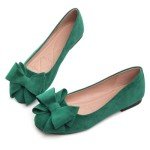 Colorful Bowknot Ballet Flats for Women - Green