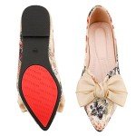 Colorful Apricot Bow Flats for Women