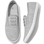 Colorful Women's Slip-On Canvas Sneakers - Grey