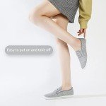 Colorful Women's Slip-On Canvas Sneakers - Grey