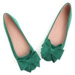 Colorful Bowknot Ballet Flats for Women - Green
