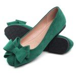 Colorful Bowknot Ballet Flats for Women - Green